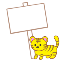 Signboard and tiger (for character insertion)