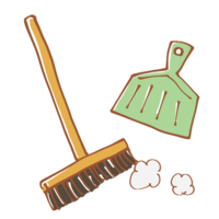 Horizontal broom and dustpan