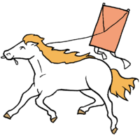 Horse and kite flying