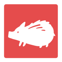Wild boar stamp (square)