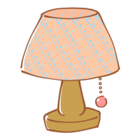 ピンクのチェック柄シェードのランプ