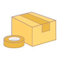 Cardboard box and gum tape