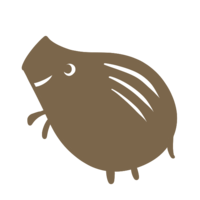 シンプルな猪(茶色)