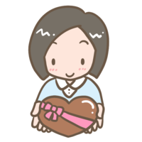 Girl holding chocolate