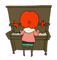 Girl playing the piano