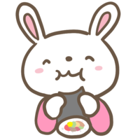 Rabbit eating Ehomaki