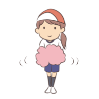 Girl with pompoms
