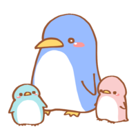 Parent and child penguins