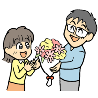 Bouquet gift from dad to daughter