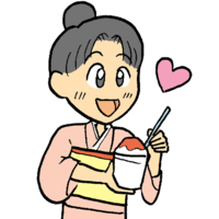 Girl eating shaved ice