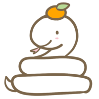 Kagami mochi-style white snake
