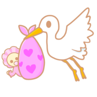 Stork and baby (pink)