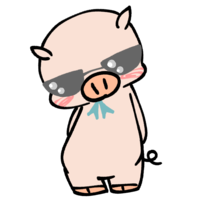 Pig wearing sunglasses