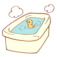 漂浮鸭子的浴缸