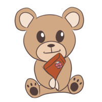 Teddy bear with chocolate