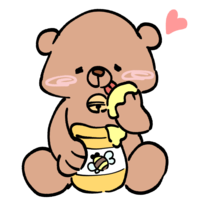 Bear eating honey