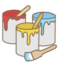 油漆罐和刷子