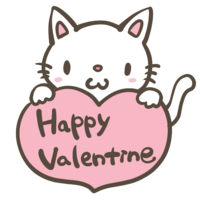 Happy Valentine (white cat)