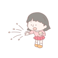 Girl throwing beans