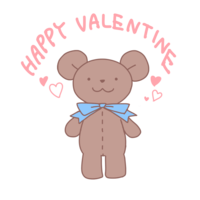 "Happy Valentine"文字和熊