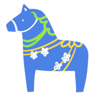 Western-style horse figurine (blue)