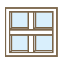 Cafe-style window frame (white)