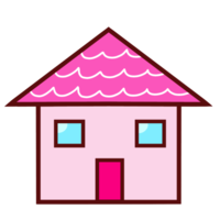 House with pink roof