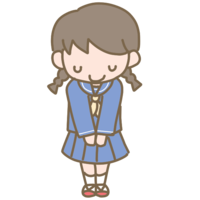 Girl student greeting (sailor suit)