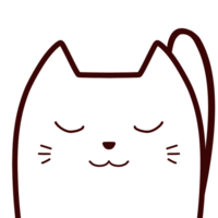 White cat with closed eyes