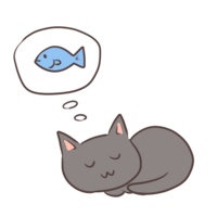 Cat dreaming of fish