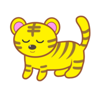 Tiger with closed eyes