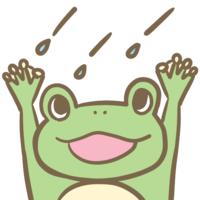 Frog rejoicing in the rain