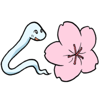 Snake and cherry blossoms
