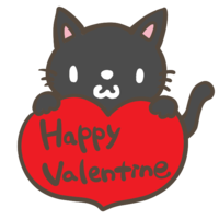 Happy Valentine (black cat)