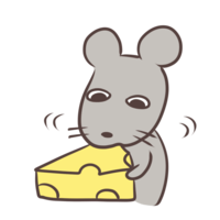 Mouse eating cheese