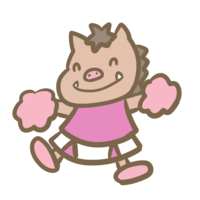 Wild boar cheerleader (pink)