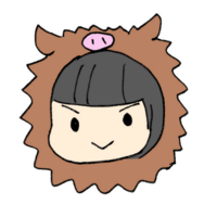 Boy in a costume of a pig