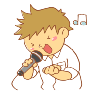 Singing high school boy