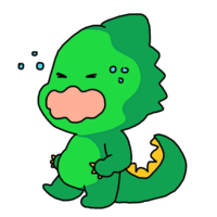 Dinosaur with a crying face