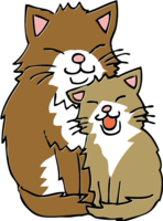 Parent and child cat