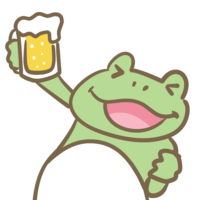 Frog with a beer