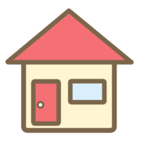 House with triangular roof (red)