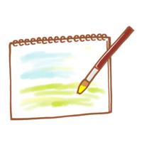 スケッチブックに描く水彩画