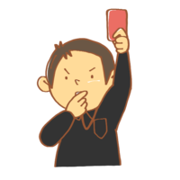 Referee issuing a red card