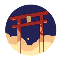 Torii illuminated by light