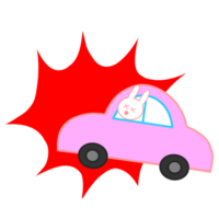 遭遇事故的兔子司机