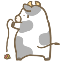 コマがまわせない牛