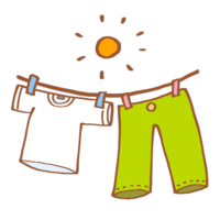 Dried and dried laundry