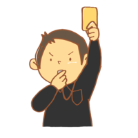 イエローカードを出す審判
