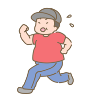 走る太った男性